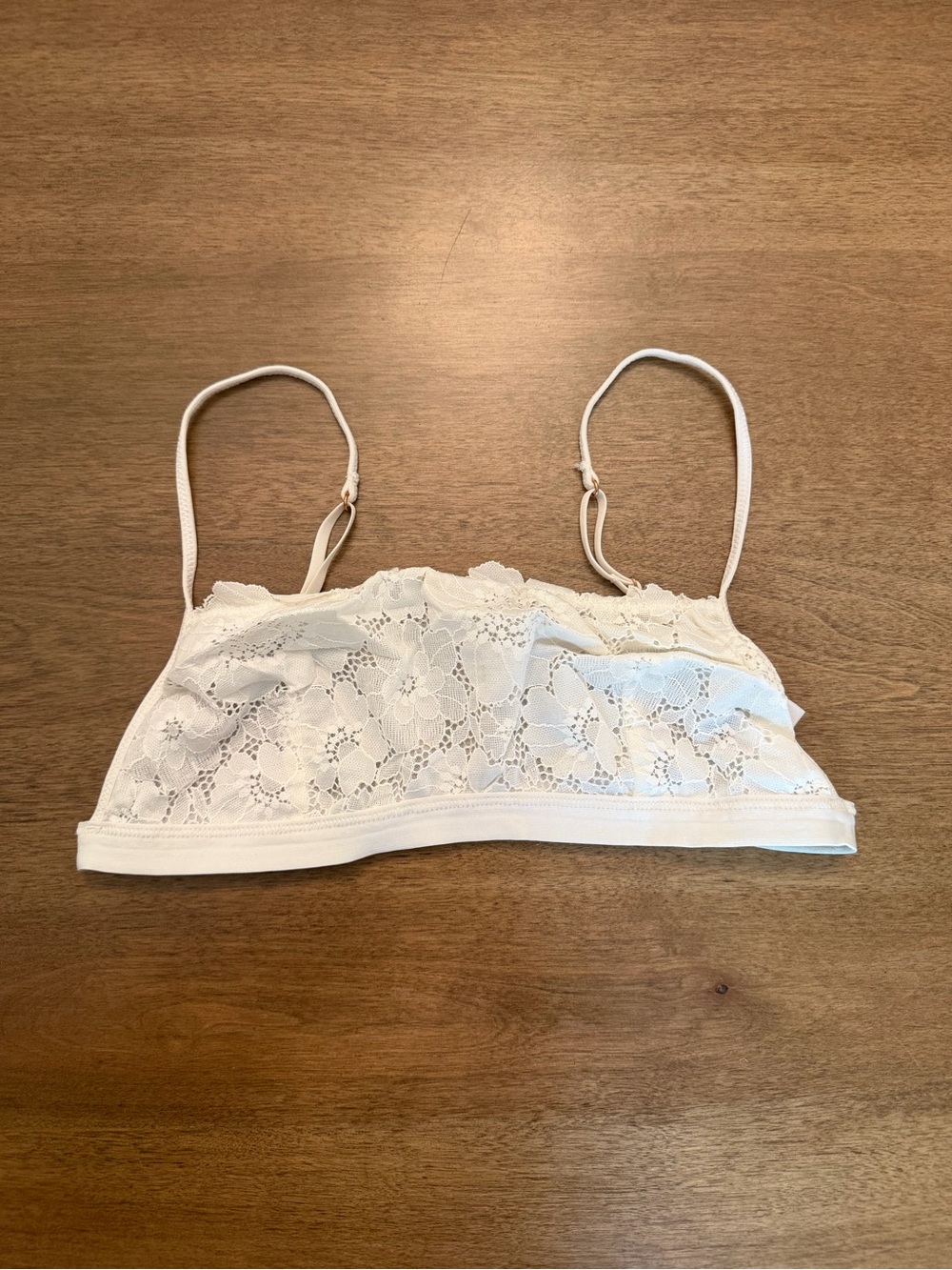 aerie White Floral Lace Bralette